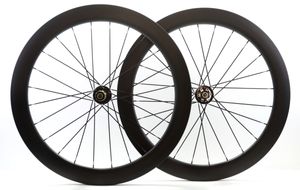 Roues de fibre de carbone 700C profondeur 60mm frein frein à disque roues 25mm largeur pneu roue vélo de route avec moyeu 791/792