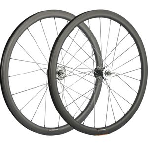 700C Clincher Carbon Fixed Gear Wheelset 38mm Depth Carbon Fiber Road Bike 23mm Width Bicycle Carbon Wheelset