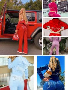 700 g Dames Tweede stuk broek Velvet Juicys Tracksuit Women Coutoure Set Track pak Couture Juciy Coture Sweatsuits Ropamujer Vorige