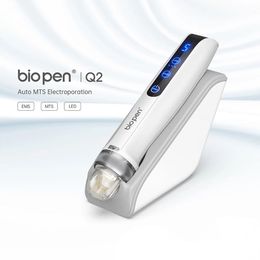 700 mAh 5 Speed Level Electric Facial Beauty Device Bio Pen Q2 Combineer EMS en Microneedling Triple Effects Huid Verjuvenaat met LED -licht voor baard / haargroene