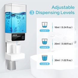 700 ml Dispensateur de bains sans touche automatique Automatique Mur Mur Mourisé Lavage en bouche avec tasses magnétiques pour enfants Adultes 231227