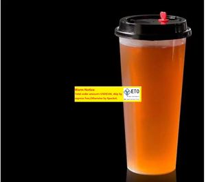 700 ml 24 oz boissons chaudes froides jus tasses café laiteux tasses à thé épaissir jetable Transparent en plastique boissons tasses avec couvercle