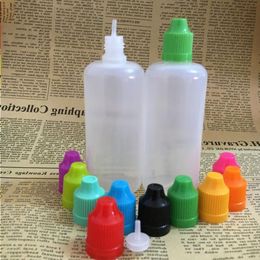 700 pièces 100 ml PE E liquide bouteilles vides en plastique flacons compte-gouttes souples avec bouchons à l'épreuve des enfants longs conseils minces Jhrac