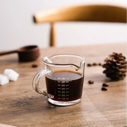 70150 ml espresso glazen beker houten handgreep meten melk latte jug koffie benodigdheden keuken mug drinkware dubbele bodem 240510