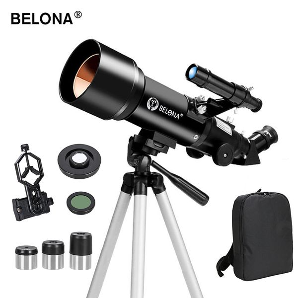 Télescope astronomique professionnel 70400 HD avec trépied monoculaire, observation des oiseaux de la lune, cadeau pour enfants, adaptateur de téléphone assorti, portée de recherche