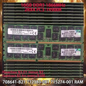 708641-B21 712383-081 715274-001 RAM voor 16 GB DDR3 1866MHz 2RX4 PC3-14900R Server Memory werkt perfect snel schip