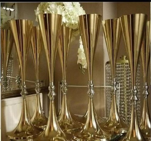 70 cm 27 pouces de haut de mariage blanc en argent en argent vase de fleurs bling table maître de la pièce maîtresse de mariage scintillant de mariage de la route décor8994448