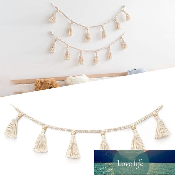 70 cm Bohême Macramé Tissé À La Main Gland Guirlande Avec Perles En Bois Ventre Panier Décoratif DIY Mur Maison Mur Remise Décor Usine prix expert conception Qualité