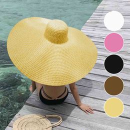 70 cm diameter grote brede rand strohoed vrouwen strand hoeden grote dames zomer 2022 UV-bescherming opvouwbare zonnescherm cap sunhat G220301