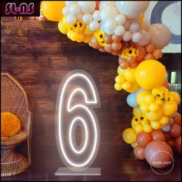 70 cm grand LED numéro 1 2 3 4 5 6 7 8 9 0 Signes allumer une fête de mariage d'anniversaire Numéros d'anniversaire personnalisés