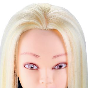 70 cm lange kleurrijke haarkap trainingskop met standkammen goed synthetisch haar dummy poppen manikin hoofd voor kapsels