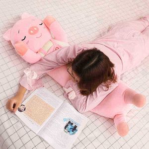 70Cm110Cm Vente Chaude Longue Belle Piggy Chien Lapin Ours Oreiller Mignon Ours En Peluche Jouets Enfants Lit Oreiller De Couchage Fille Cadeau D'anniversaire J220729