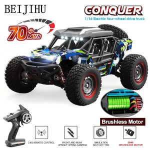 70KMH ou 50KMH 1 16 4WD Rc voiture 4x4 hors route sans brosse télécommande camion électrique haute vitesse dérive VS Wltoys 124016 jouet 240106