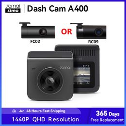 70mai A400 Dash Cam 1440P Résolution Enregistreur De Voiture 70mai Voiture DVR Double Canal Vue Avant et Arrière Caméra APP Contrôle 145 FOV DVR