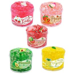 70 ml fruit slijm stretchy speelgoed kleurrijk zacht zacht schuimwolk Cloud klei educatieve antistress decompressiegeschenk voor kinderen 231221