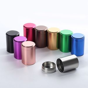 70 ml Neue Kleine Metall Aluminium Versiegelt Dosen Dosen Tragbare Reise Tee Caddy Luftdicht Geruch Proof Container Stash Jar
