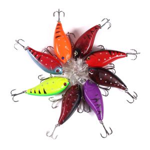 HENGJIA 70mm LEURRES CRANKBAIT CROCHETS Leurre de pêche matériel de pêche Crankbait Leurre Appât 7CM 9.8G 100pcs Plongée en profondeur