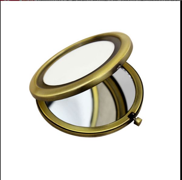 Miroir Compact de poche de 70mm, miroir de maquillage rond en métal argenté, cadeau, outils de maquillage