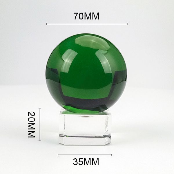 70 mm à sept couleurs Natural Quartz Magic Crystal Ball avec support transparent Feng Shui Ballglobe pour décoration de maison