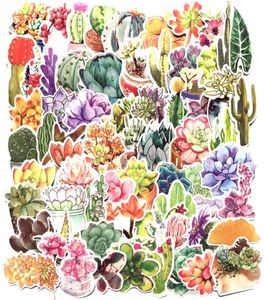 70pcslot plante colorée cactus mini autocollant floral pour la carte de skate-carton de cartouche moto