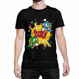 70s 80s Arcade Game Bubble Bobble T-shirt Hommes 100% Cott Manches courtes d'été Casual Plus Taille Chemise Adultes 98xN #