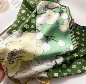 70x70cm Design d'art de conception imprimé fleur imiter le bandeau d'écharpe en soie pour les femmes fashion longue manche swarves paris épaule tote fourre-tote