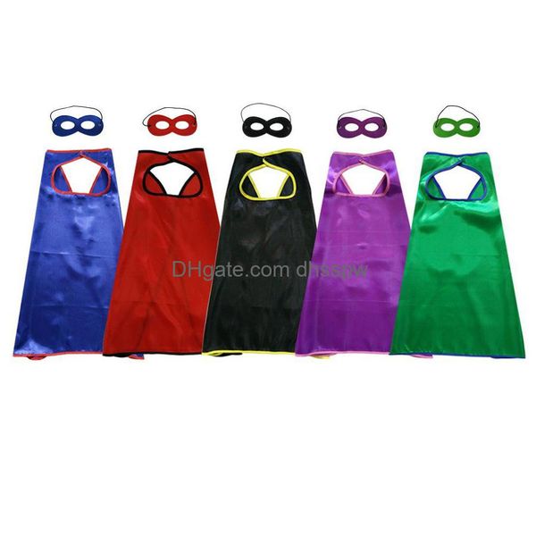 70X70Cm Cape De Super-héros Plaine Monocouche Addmask Pour Enfants De 3 À 10 Ans 5 Couleurs Thème Cosplay Costumes D'Halloween Enfant Drop De