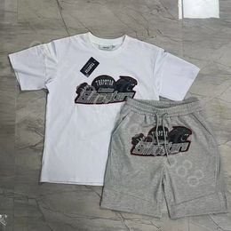 71 A1114 T-shirt Broderie tar Manches Courtes Tenue Chenille Survêtement Noir Coton Londres Streetwear S-2X
