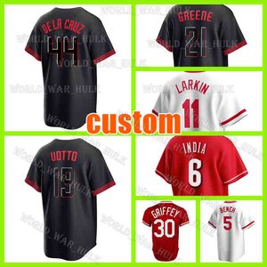 44 Elly De La Cruz 19 Joey Votto Camiseta de béisbol Cincinnati Barry Larkin City Connect Jonathan India Ken Griffey Johnny Bench Pete Rose Jake Fraley Reds Hunter Greene