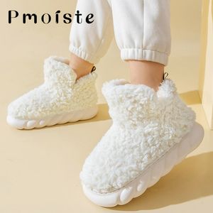 714 Platform Warm Dames Winter Furry Plush Home Shoes Soft Female met bont koppels indoor slippers mode 230520 270