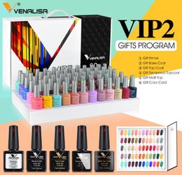 71508K Venalisa 65pcs Gel Pools Set VIP2 5 -serie Base Primer getemperde toplaag 60 Colors Color Kit1123569