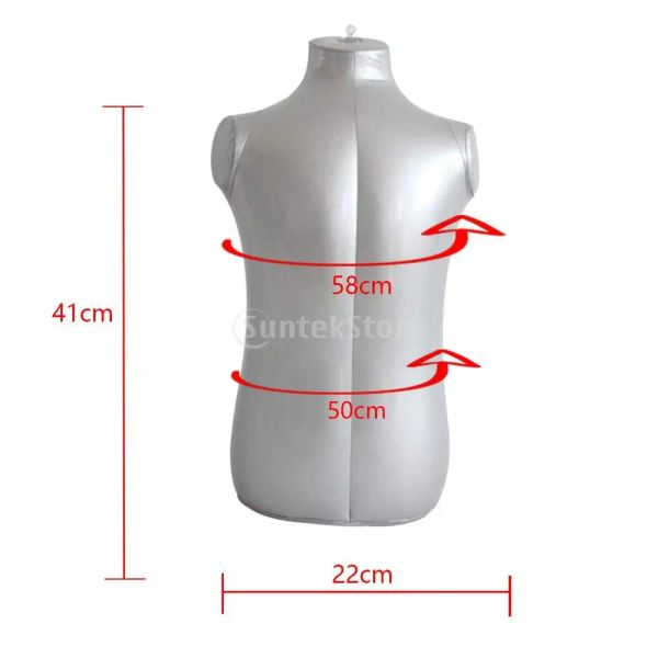 71 cm Inflable Mannequín para adultos Manne Busk Camiseta Tops Soporte de exhibición Dummy Plastic Mannequin Betwer