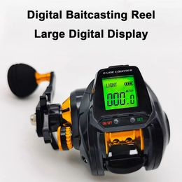 Moulinet de pêche Baitcasting numérique 72 1, avec compteur de ligne précis, grand écran, alarme de morsure, comptage ou canne à mer en carbone 240108