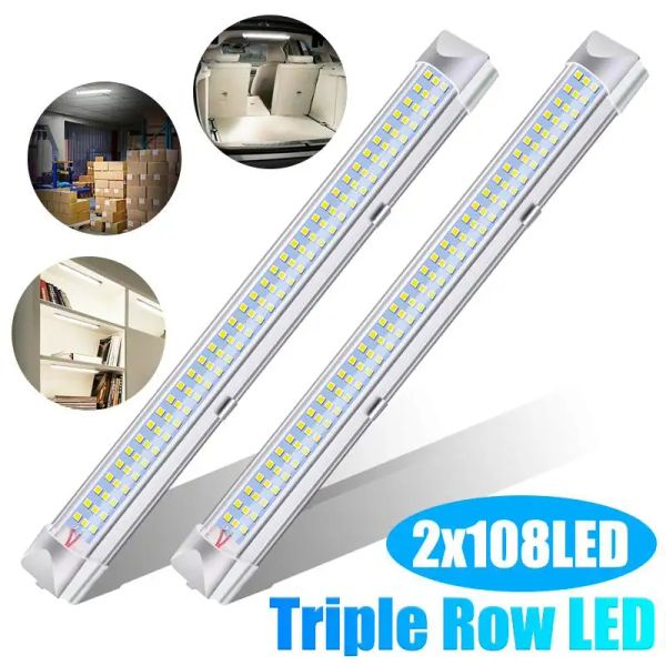 72/108 LED 12v 24v voiture Interior Light Bar tube clair blanc brillant avec interrupteur lecture pour camping-car pour camping-car van camion camion camion de camion