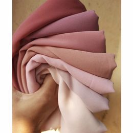72 * 175 cm Musulman En Mousseline De Soie Hijab Châles Écharpe Femmes Couleur Unie Head Wraps Femmes Hijabs Foulards Dames Foulard Femme Voile Musulman 240301