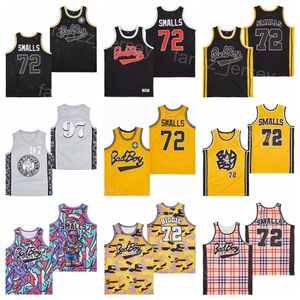 72 B.I.G.Biggie Smalls Jersey Moive Badboy Basketball Bad Boy Film College 1997 Vintage Pure Cotton for Sport Fans Fans University Breathable Pullover Retire Team High