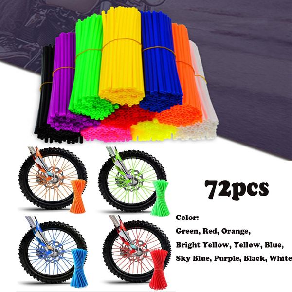 72 pcs rojo azul negro naranja universal motocicleta tierra para bicicleta cubierta de la rueda del borde de la altura del altura del borde del envoltorio del protector de decoración