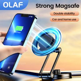 720ﾰ soporte magnético giratorio para teléfono de coche Magsafe soporte para teléfono móvil de coche soporte de montaje magnético de ventilación de aire plegable para iPhone 13 Xiaomi