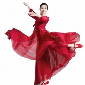 Costume de danse classique chinois 720d, vêtements de Festival Rave, jupe à vent, vin rouge, vêtements de spectacle de Style chinois Q7PN #