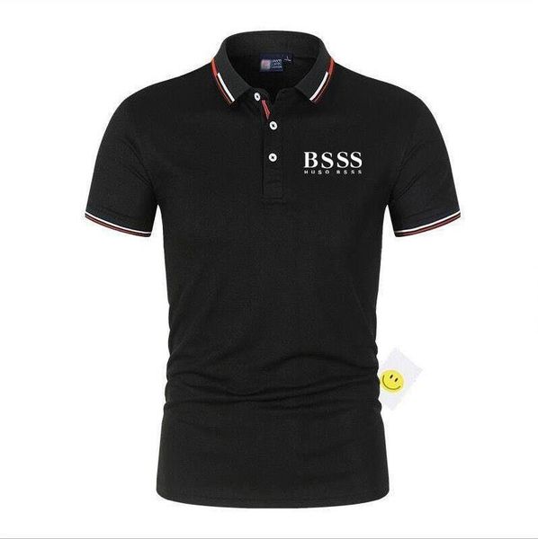 Nouveau designer de mode BOS S Luxe Classique Polo Été Coton Anglais Oreille de blé à manches courtes Hommes et femmes Croissant Broderie Casual T-shirt d'affaires Fred