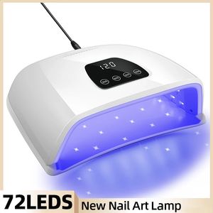 72led sèche-ongle lampe à lampe UV LED Pas de mains noires pour sécher Gel Polon Professionnel avec capteur automatique 240415