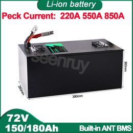 Batterie Li-ion 72V, 150ah, 180ah, avec chargeur, 220a, 340a, Lithium polymère, parfaite pour Tricycle, Scooter, moto, véhicule électrique