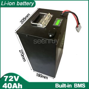 72V 40AH Li ion avec chargeur Lithium Polymer Battery Pack Perfect pour 3000W 5000W Tricycle Bike Motorcycle E-Bike Scooter