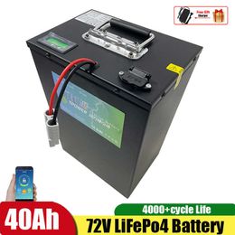 72V 40Ah Lithium Iron LiFePo4 Battery Bluetooth BMS APP for 3000W Scooter Motorcycle Forklift Crane Truck +Charger