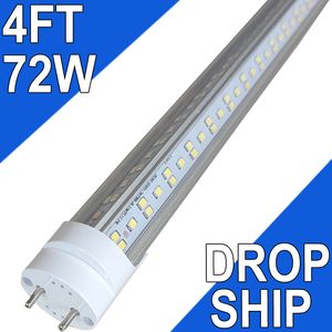 72W 48 inch T8 fluorescentiebuislamp, 6500K daglicht, 7200 lumen, G13 Bi-Pin basis fluorescentielamp Vervanging AC85-277V LED-winkelverlichting Workbenck usastock