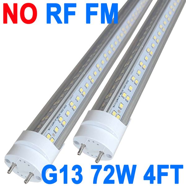 Ampoule tube fluorescent T8 72 W 48 pouces, lumière du jour 6 500 K, 7 200 lumens, lampe fluorescente à base bi-broches G13 de remplacement AC85-277 V LED pour magasin Crestech