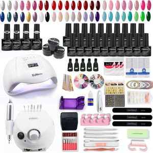 Nail Art Kits 72W Lamp Set voor 20 Kleur Poolse Kit 35000RPM Boormachine Tool Acrylic