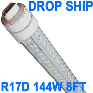 Tube LED T8 72 W de 2,4 m, ampoules fluorescentes R17d HO de remplacement, blanc 6 500 K, alimentation à double extrémité, 243,8 cm en forme de V, garage d'atelier pour entrepôt, armoire de garage Crestech