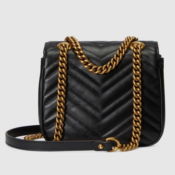 739682 G Marmont Sacs Sacs de luxe sacs de main de luxe Sac de créateur de cuir femme Fashion Lady Enveloppe Heart Stitted Coup Delated Chain One Women's Crossbody Bag