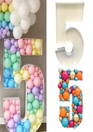 73cm blanc géant numéro 1 2 3 4 5 BALLE BOLLING BOX MOSAIC Cadre Ballons Stand Kids Adults Birthday Anniversary Party Decor 2201389782